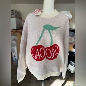 A NEW DAY Cherries Ciao Sweater